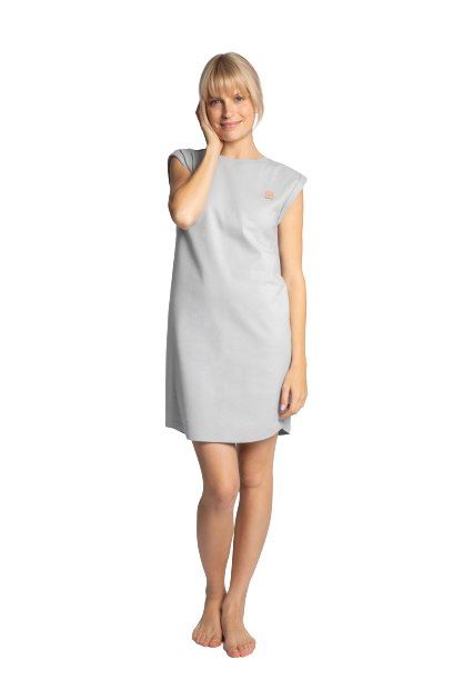 Sukienka Mini - Bez Rękawów - popielata